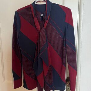 Tory Burch Blue and Red Long Sleeve